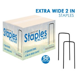 Sandbaggy EXTRA WIDE Landscape Staples 6 Inch x 2 Inch (50 Pack)~ SOD Fabric 9 Gauge