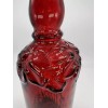 Pier 1 Cranberry Ruby Red Recycled Art Glass Embossed Bottle