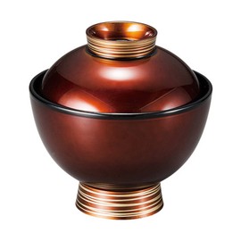 Fukui Craft 37001550 Heat Resistant 3.3 inch (3.3 cm) Elegant Small Soup Bowl Sandalwood Knob Gold Line