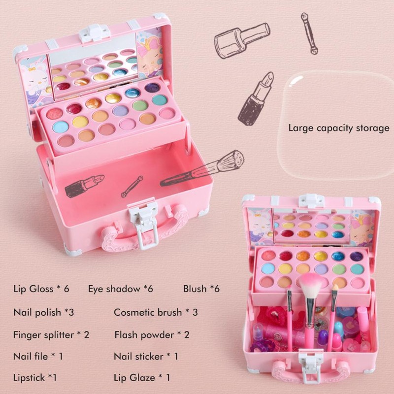 Girls Make Up Set Toys Pretend Play Cosmetic Bag Beauty