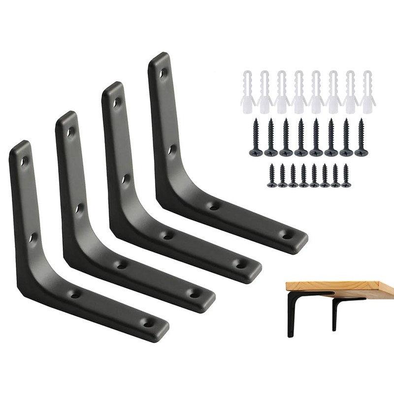 SAYAYO 4 PCS Iron Wall Shelf Bracket, 4 x 4