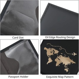 ILIYAH Passport Cover UK Waterproof Passport Holder Travel Accessories Passport Protector Women PU Leather Passport Holders (Black)