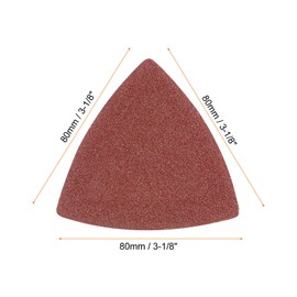 HARFINGTON 60pcs Triangular Hook & Loop Sandpapers 80 Grits 3-1/8" Aluminum Oxide Sanding Pads Random Orbital Mouse Detail Sander Papers Oscillating Multi Tool Sheets