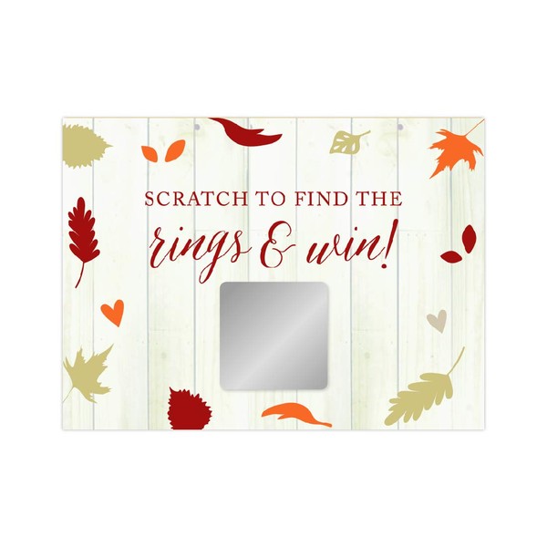Andaz Press Fallin' in Love Autumn Fall Leaves Wedding Party Collection, Bridal Shower Game Scratch Cards, 30-Pack
