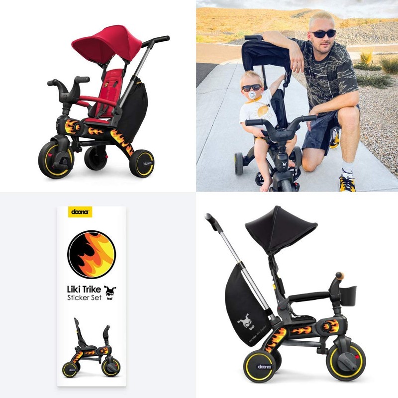 doona 758126 Custom Sticker Flame Folding Tricycle for Liki Trike