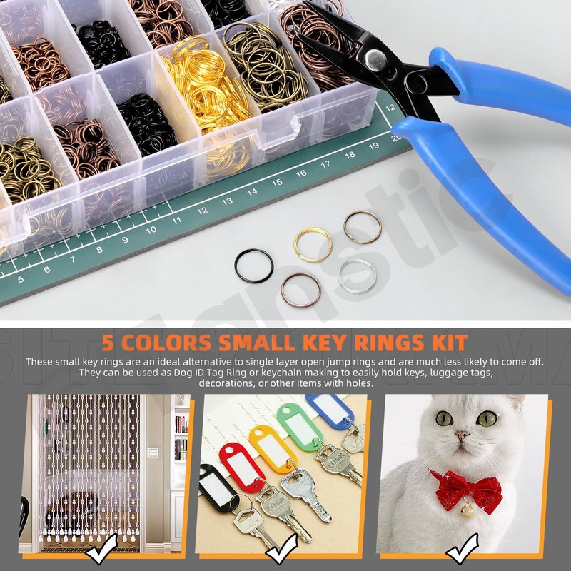 Tanstic 2500Pcs Double Jump Rings Split Jump Ring Double Closed