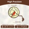 Dunuo 4" Outdoor Thermometer & Humidity Gauge, Brass Cardinal Dial