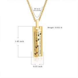 Cremation Jewellery Urn Necklace for Ashes, Pet Paw Print Memorial Pendant for Dog Cat Ash Keepsake Locket for Men for Women, Stainless Steel, No Gemstone
