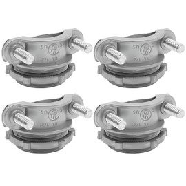 AIRTAK 4Pcs Clamp Type Cable Connectors,1/2” Metal Electrical Connectors Wire Clamps for Metallic Conduit Protect Cables,Silver Premium Zinc Alloy.