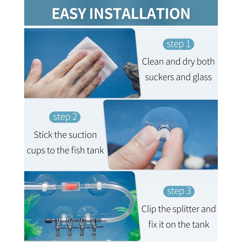 Pawfly 4-Way Aquarium Air Flow Control Lever Valve Splitter Distributor