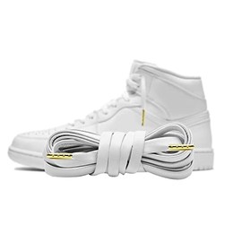 Proof Culture Leather Round Shoe Laces With Gold Metal Tips (White, 54")