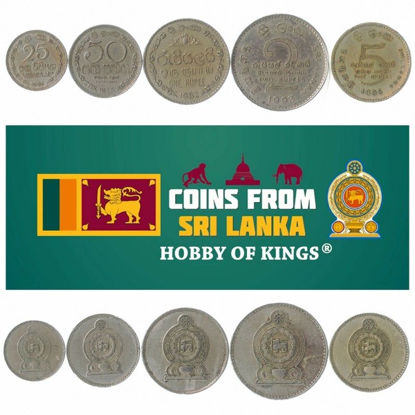 Democratic Socialist Republic of Sri Lanka 5 Mixed Coins |