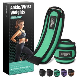 Frelaxy Ankle Weights Sets for Women Men Kids 1lb 2lb 3lb Pairs with Adjustable Straps, Strength weighted for Physical Therapy Running Walking Fitness Gym Workout (Green, 2 lbs x 2)