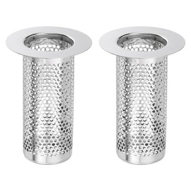 sourcing map 2 Pack Shower Drain Strainer, 3.2" x 2.2" 304 Stainless Steel Floor Drain Strainer Deep Sink Hair Catcher for Kitchen Bathroom Balcony Floor Drain, Fit Hole Size from 1.4" to 2"