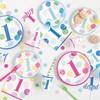 Dots 1st Birthday Round Paper Dinner Plates - 9" |