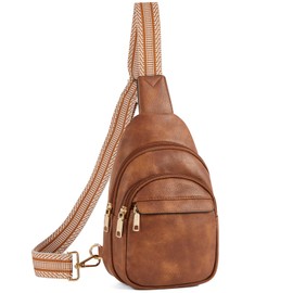 BOSTANTEN Small Sling Bag for Women - Leather Crossbody Fanny Pack for Travel, Brown