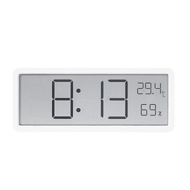 Lancoon Digital Wall Clock with Temperature Humidity LCD Display Date 12/24 Hour Desktop Bracket Hanging Hole Easy to Read Sample for Home Living Room Bedroom Office
