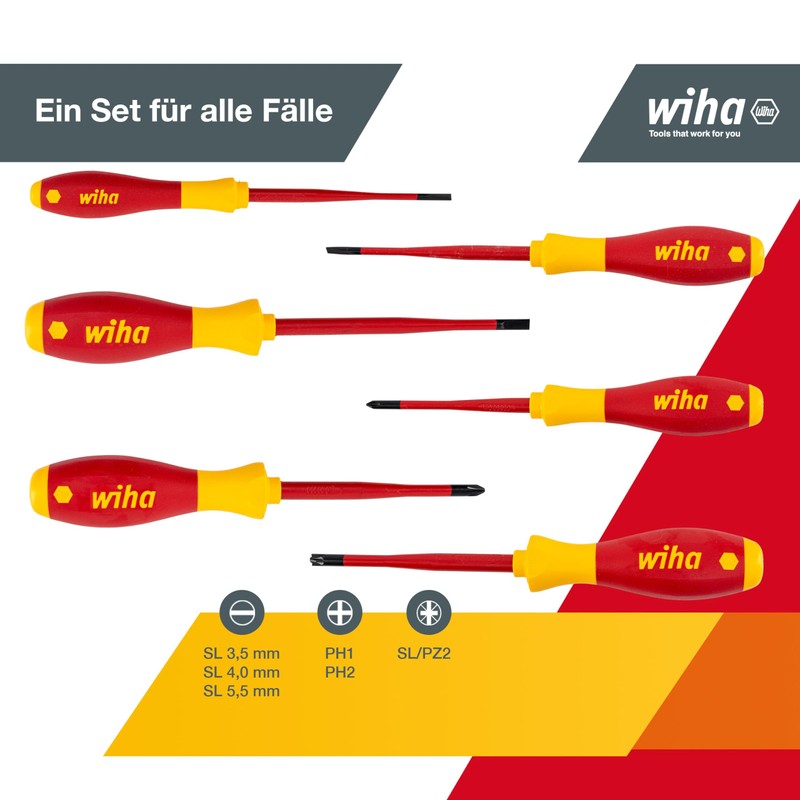 Wiha 3201 SoftFinish electric slimFix Schlitz / Phillips / Pozidriv