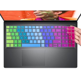 Colorful Keyboard Cover for Dell Inspiron 15 3510 3511 3515 3520 3525 3530 3535 5510 5515 5518 15.6 / Dell Vostro 15 3510 3520 5510 5515 15.6 / Latitude 3520 15.6 Laptop Skin -Rainbow
