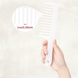 fenglin Wide Toe Comb, Extra Large Size, Anti-Static, Wide Teeth, Comb, Hair Comb, Damage-Free, Scalp Massage, Unisex, Tangle Relief, Curly and Wet Hair (1, Clear)