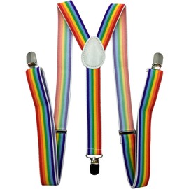 Consumable Depot Solid Color Suspenders Y-Back | Adjustable and Elastic |, Rainbow
