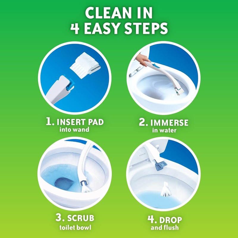 Scrubbing Bubbles Flushable Toilet Bowl Wand Cleaner Refills, Fresh Brush