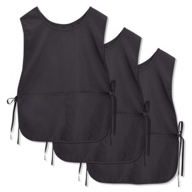 Cobbler Aprons with Pockets, Unisex Work Smocks (3 Pack, 19 x 28 In), Black, Adjustable