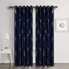 MYRU 1 Pair Navy Blackout Curtains for Bedroom, Luxury Striped