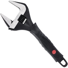 Sharp-tec Adjustable Wrench 50mm 10" Wide Jaw Opening Adjustable Wrench Soft Grip Shift Wrench 265mm Plumbing Tool Set for Plumbers Black