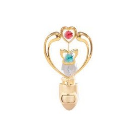 Butterfly in Heart in 24K Gold Plated Night Light with Green BU Color Mascot Crystal