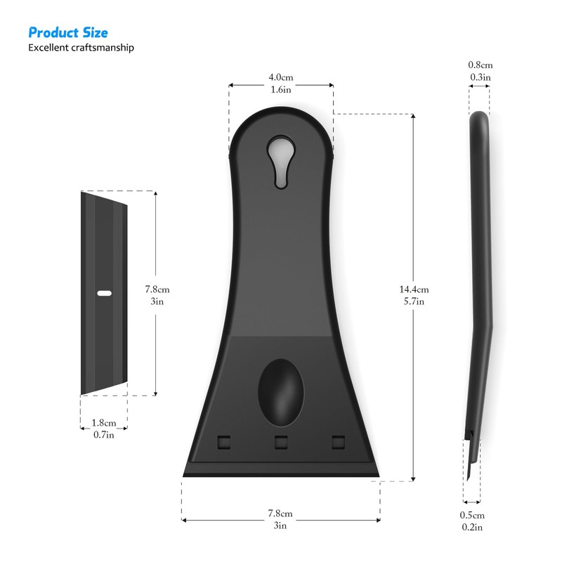 EHDIS Plastic Razor Blade Scraper Tool With 10PCS 3'' Plastic