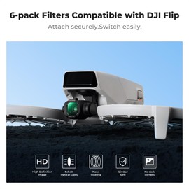 K&F Concept 6-Pack UV, CPL, ND8, ND16, ND32, ND64 Filters Compatible with DJI Flip, PL ND Protection Filter Optical Glass with 28-layer Coating