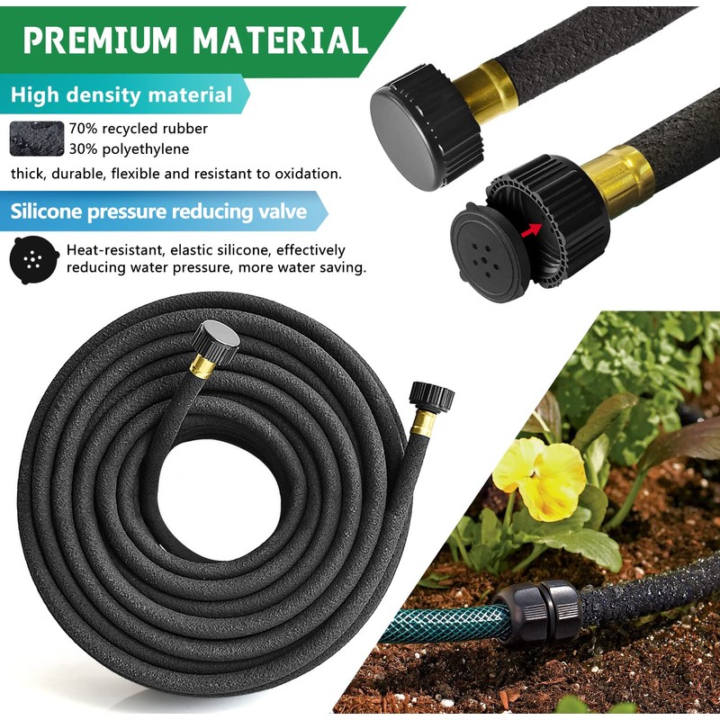 Holldoor 4-Pack Soaker Hose for Garden 10 Ft, Short Soaker