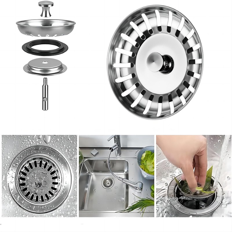 2 Pack Stainless Steel Kitchen Sink Plug Strainer, Sink Plug