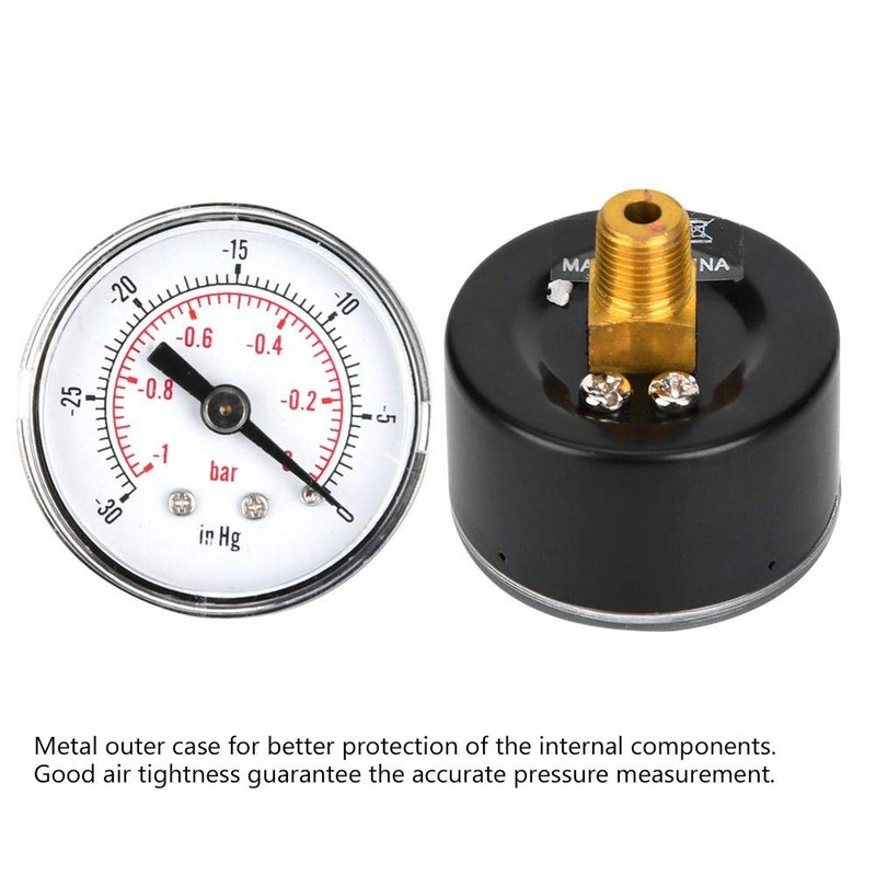 Axial Pressure Gauge Back Mount 1/8" BSPT Industrial Vacuum Pressure