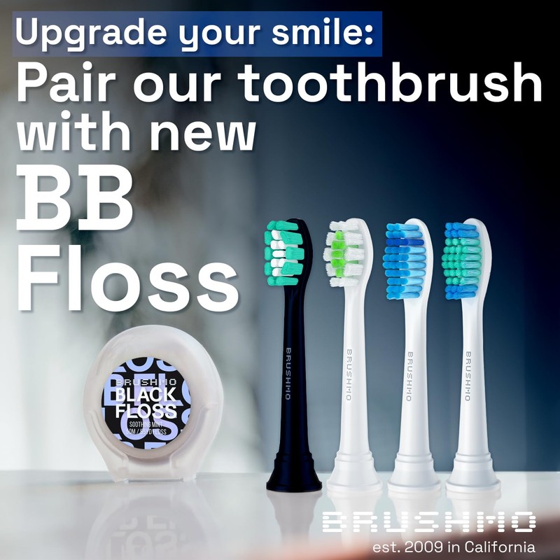 Brushmo Whitening Replacement Toothbrush Heads, Compatible with Philips Sonicare Click-on