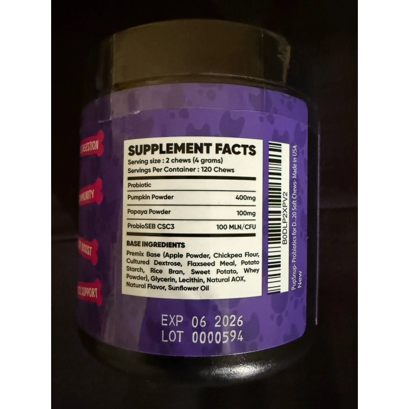 PupSnup Probiotic For Dogs 120 Chews