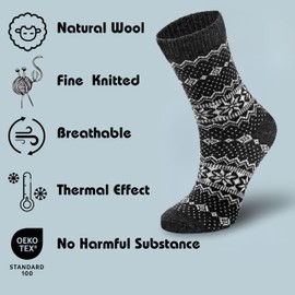 lavendel Women's Natural Wool Socks with Pattern - Fine Knitted Comfort with Oeko-Tex 100 - Warm, Moisture-Wicking and Odourless, Mix-2