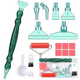 NIBESSER 17Pcs Diamond Art Painting Pen Tools Glow in The Dark Diamond Painting Accessories Pen Metal Tip Kit Stainless Screw Thread Tips Multi Placer Roller
