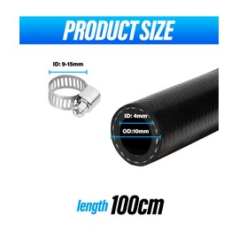 Flaconi Car Fuel Line Hose,Gas Line Repair Kit,Fuel Pump Lines Kit with 6 Pipe Clamps,Suitable for Automobile Transfer Hose Replacement (Ø 4 mm)