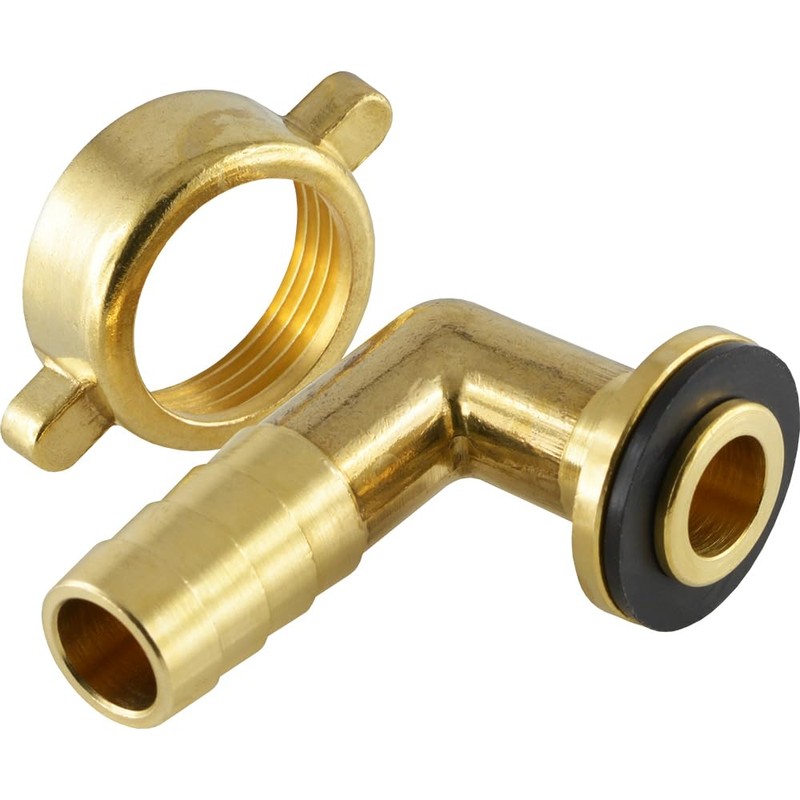 fittingteile Hose Nozzle with Wing Union Nut, Flat Sealing Brass
