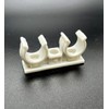 10 x Pipe Clips Double Pipe Holder Double White Pipe