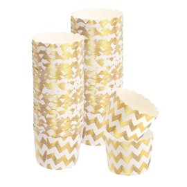 sourcing map 50pcs Cupcake Wrappers for Wedding, Paper Baking Cups, and Muffins Liners for Birthday Wedding Party Supplies Wave Shaped