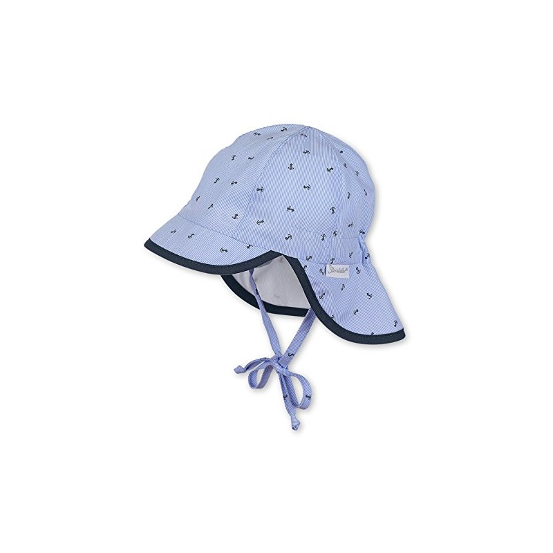 Sterntaler Boy's Peaked Hat with Ties, Neck Protection and Anchor