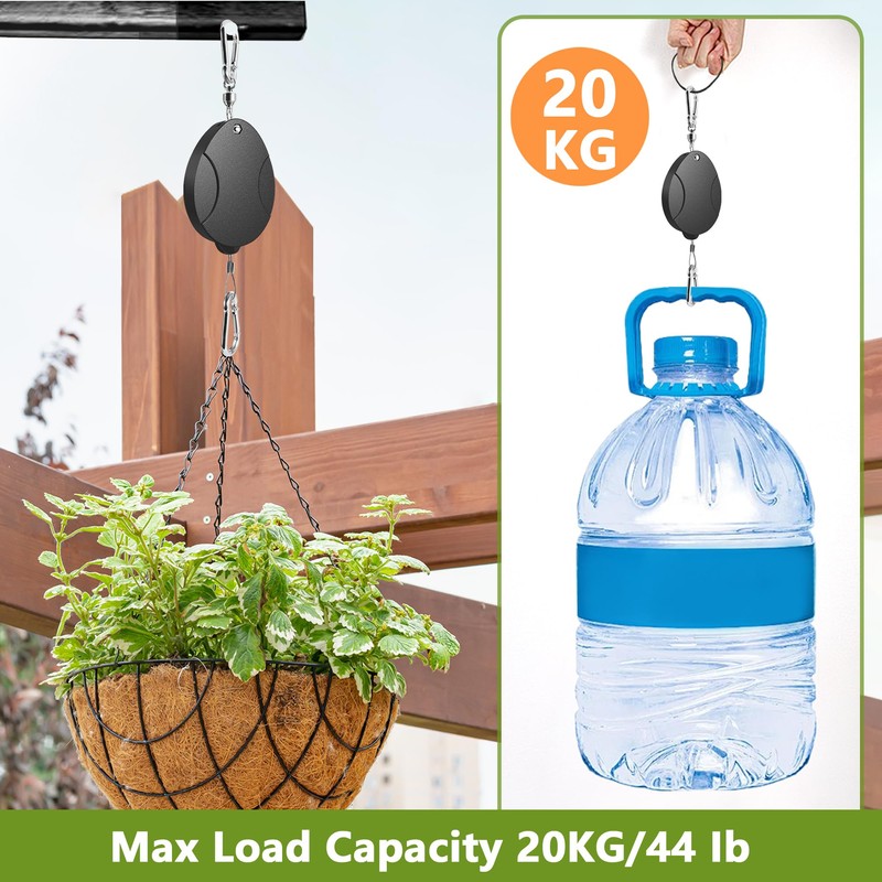 2025 Upgraded Retractable Plant Hanger - Heavy Duty Plant Pulleys