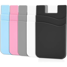 5 Piezas Tarjetero Para Celular, Tarjetero Celular, Clip De Tarjeta De Teléfono Móvil Pegajoso, Se Puede Combinar Con Teléfono Móvil y Accesorios, Adecuado Para Viajes, Fitness o Uso Diario