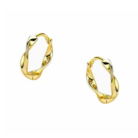 Hmzidz 925 Sterling Silver Twisted Hoop Earrings for Men and Women, Gold/Silver Hoop Earrings, Small, Hoops Earrings, Real Silver, Hypoallergenic Hoop Earrings for Women and Girls, Sterling Silver, No