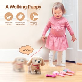 Stimmungs Electronic Pet Dog Toy Dog with Lead for Running and Barking for Toddlers Girls Boys 3 4 5 Years Old Labrador