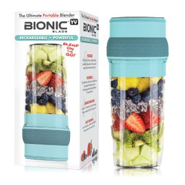 Bionic Blade Personal Blender 26.5 Oz, Cordless, Rechargeable 18,000 RPM Portable for Shakes and Smoothies Portable 8.6" Tall, Seen On TV (Mint)