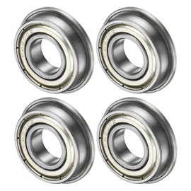 M METERXITY 4-Pack F6900ZZ Flanged Ball Bearing, 10 x 22 x 6mm Double Metal Shielded Chrome Steel (GCr15) Flange Rip Bearings for Wheelbarrow/Printer/Fax Machines/Power Tools